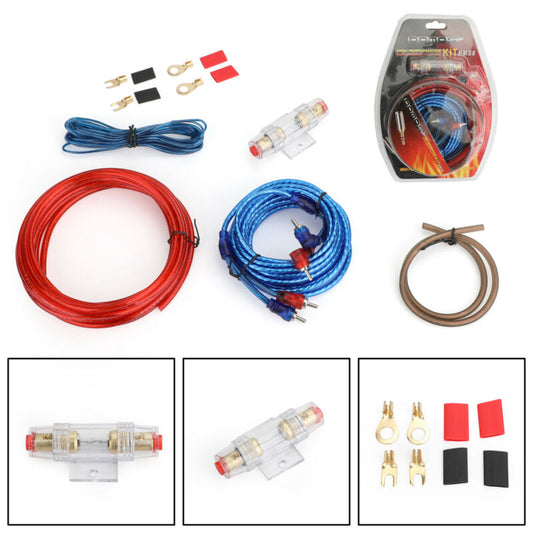 10 Gauge 1500W Car Amplifier Wiring Kit – RCA Subwoofer Amp Audio Power Cable 2-F Channel