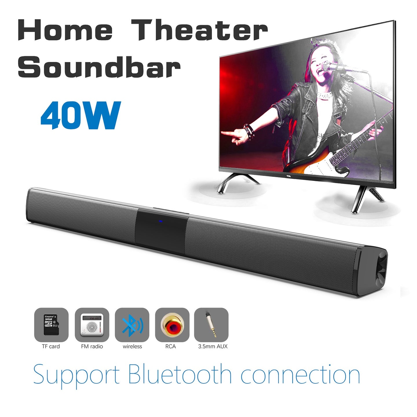 Portable Wireless Sound Bar System – 4 Speaker Subwoofer for TV Home Theater