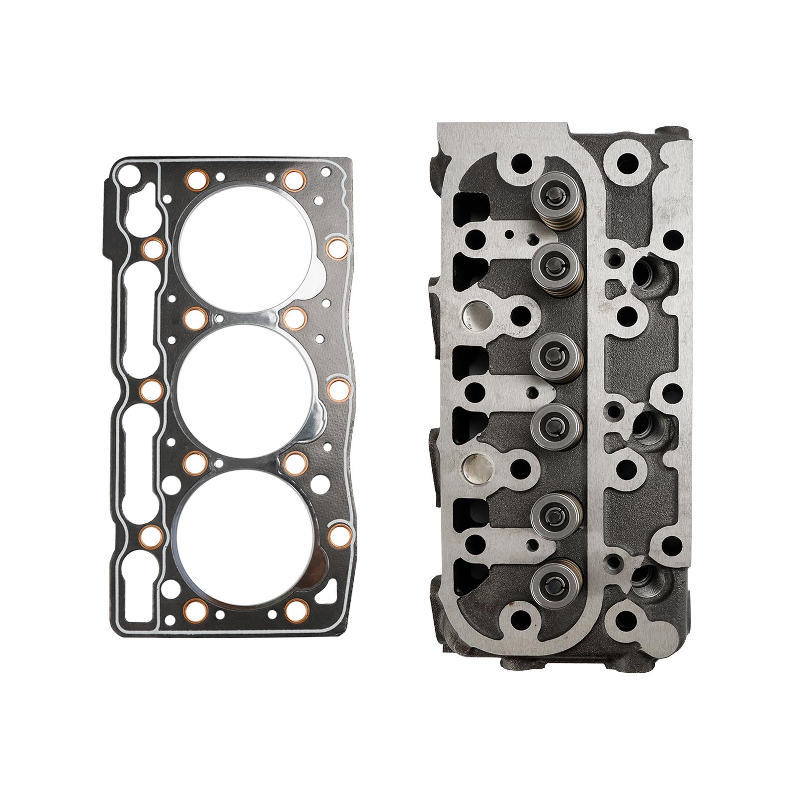 Complete Cylinder Head Assembly for Kubota D1005 Engine with Full Gasket Set, Replaces 16027-03043