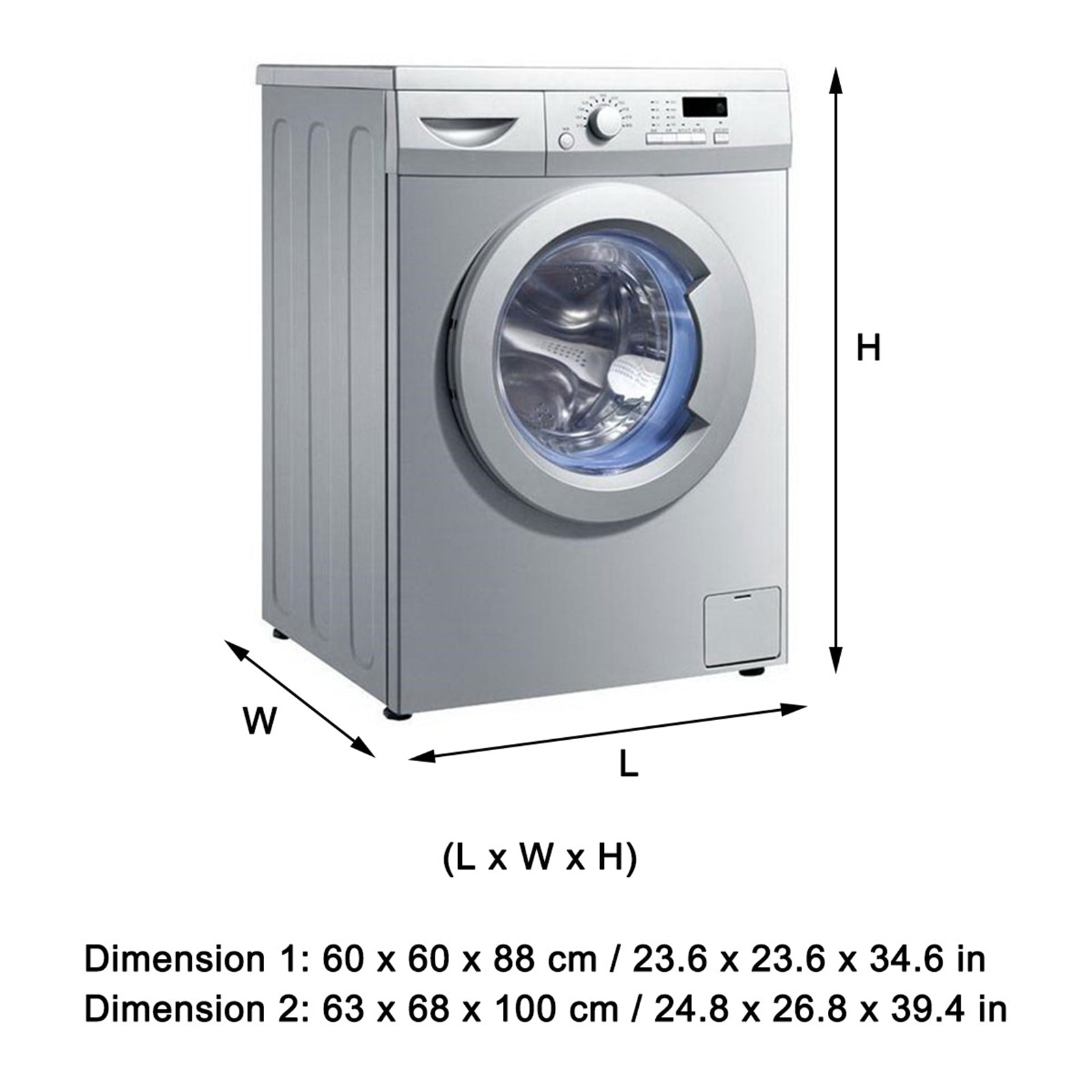 Waterproof Washing Machine Top Dustproof Cover Protect Front Load Washer Dryer, 63x68x100cm