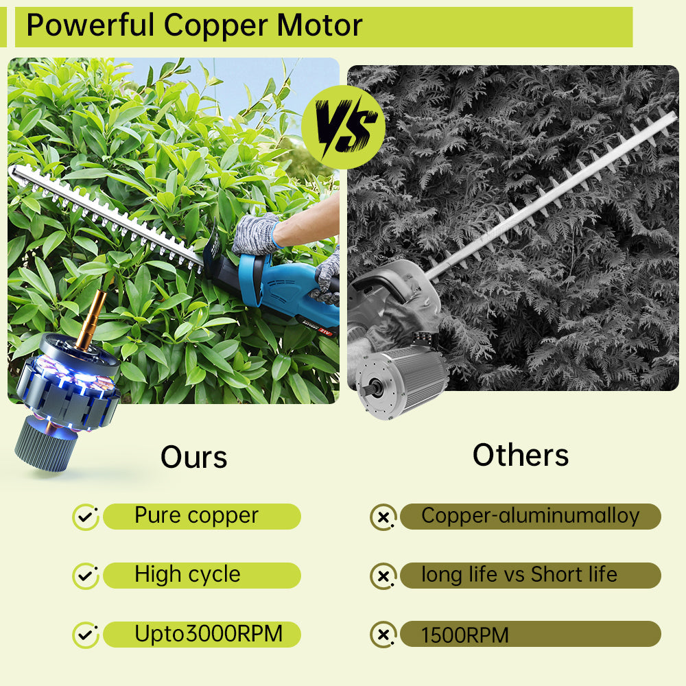 20'' Electric Hedge Trimmer Cordless Power Hedge Trimmer