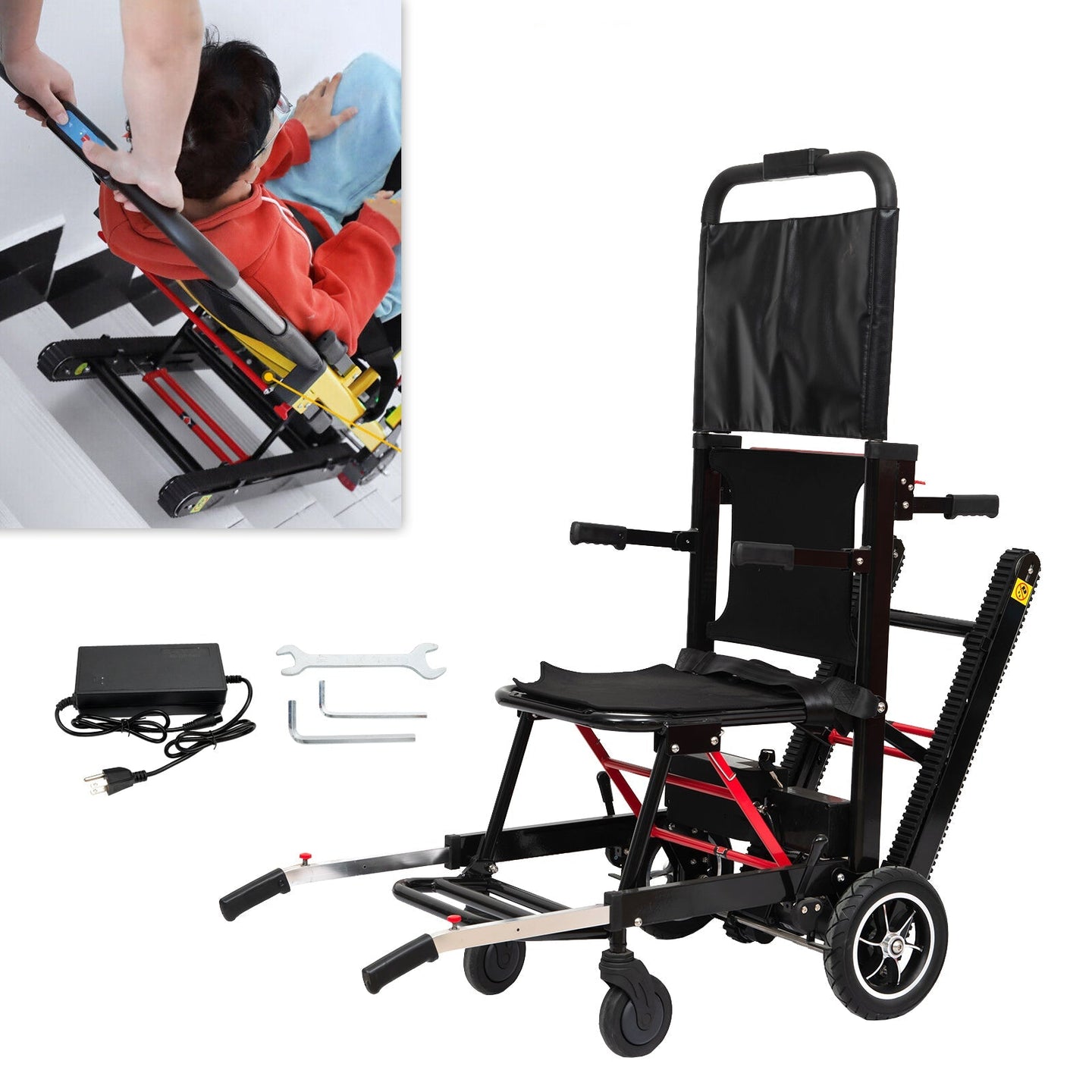 Motorized Stair-Climbing Wheelchair – Large Wheel Lift Chair for Disabled & Elderly