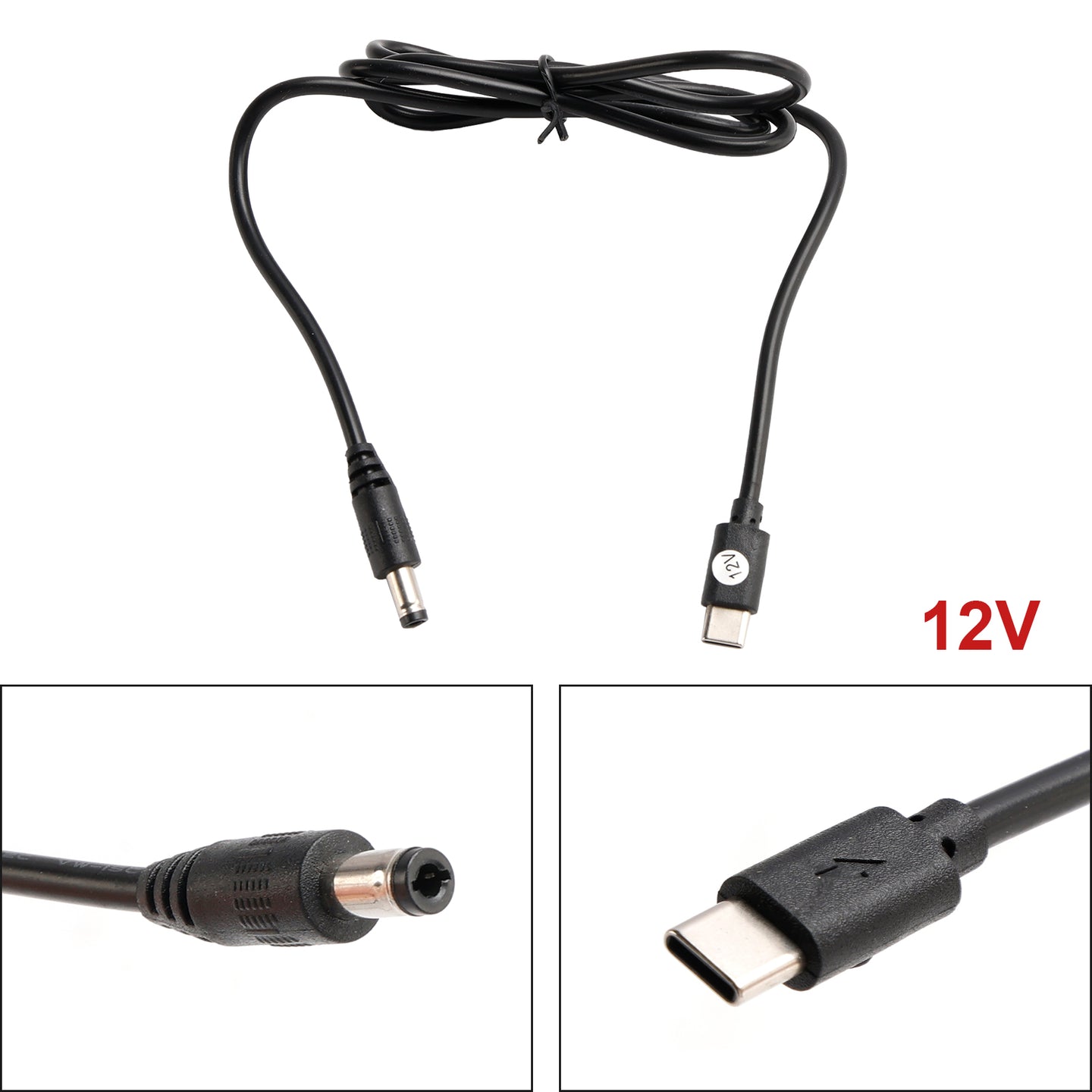 PD USB Charger 12V DC 5.5mm*2.5mm Adapter 1m 39.37inches Charging Cord