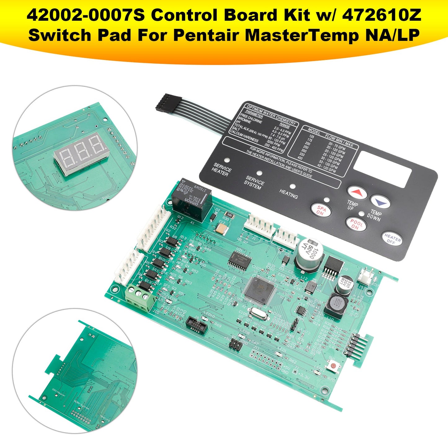Replacement Control Board Kit Pentair MasterTemp 472610Z For Pentair MasterTemp NA/LP