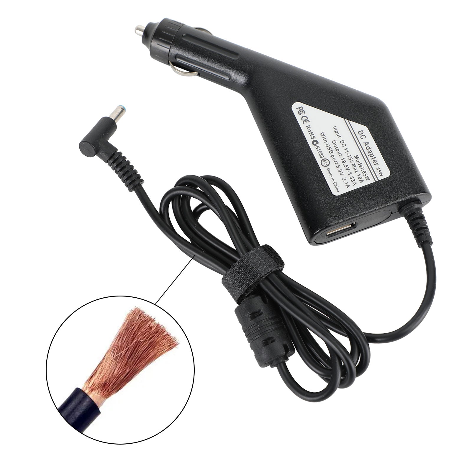 Replacement 65W HP Laptop Charger – 19.5V 3.33A Car & AC Adapter, 4.5x3.0mm