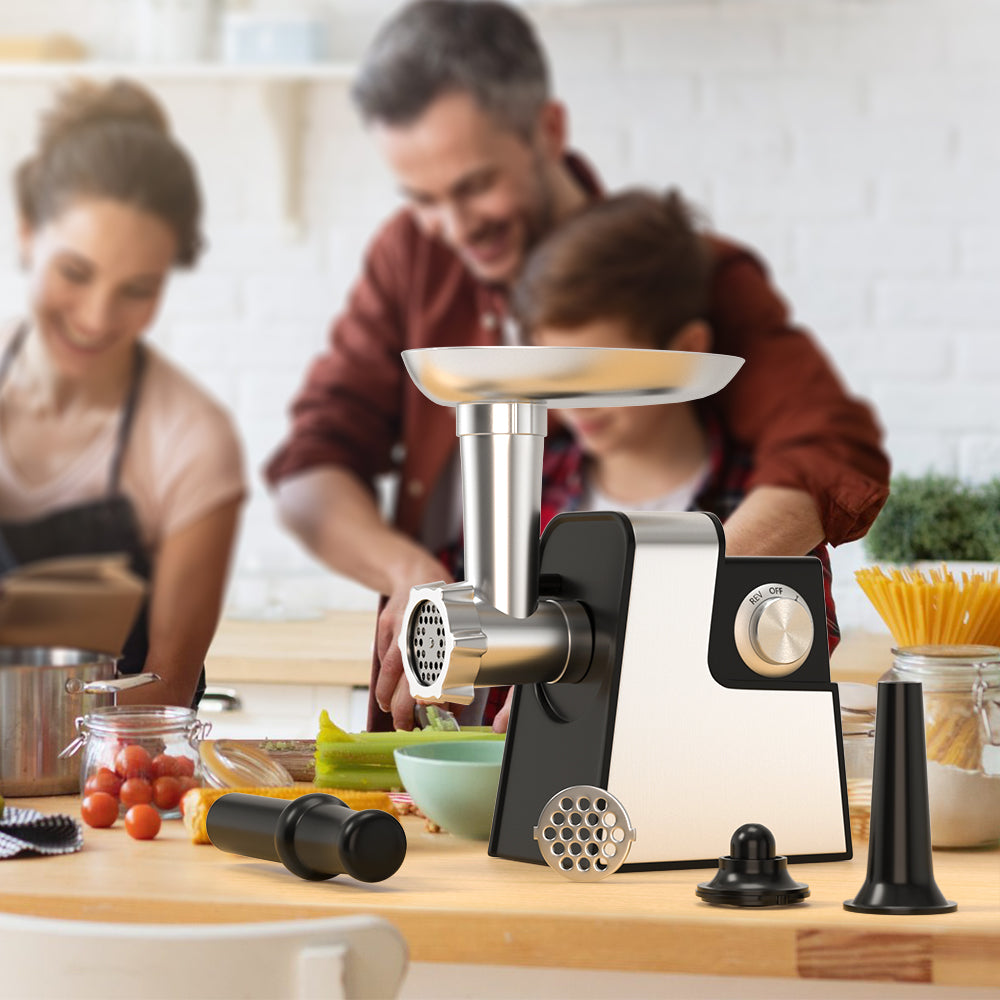 5-in-1 Electric Meat Grinder 600W – Meat Grinder with Sausage Stuffer, Kubbe Kit & Vegetable Slicer