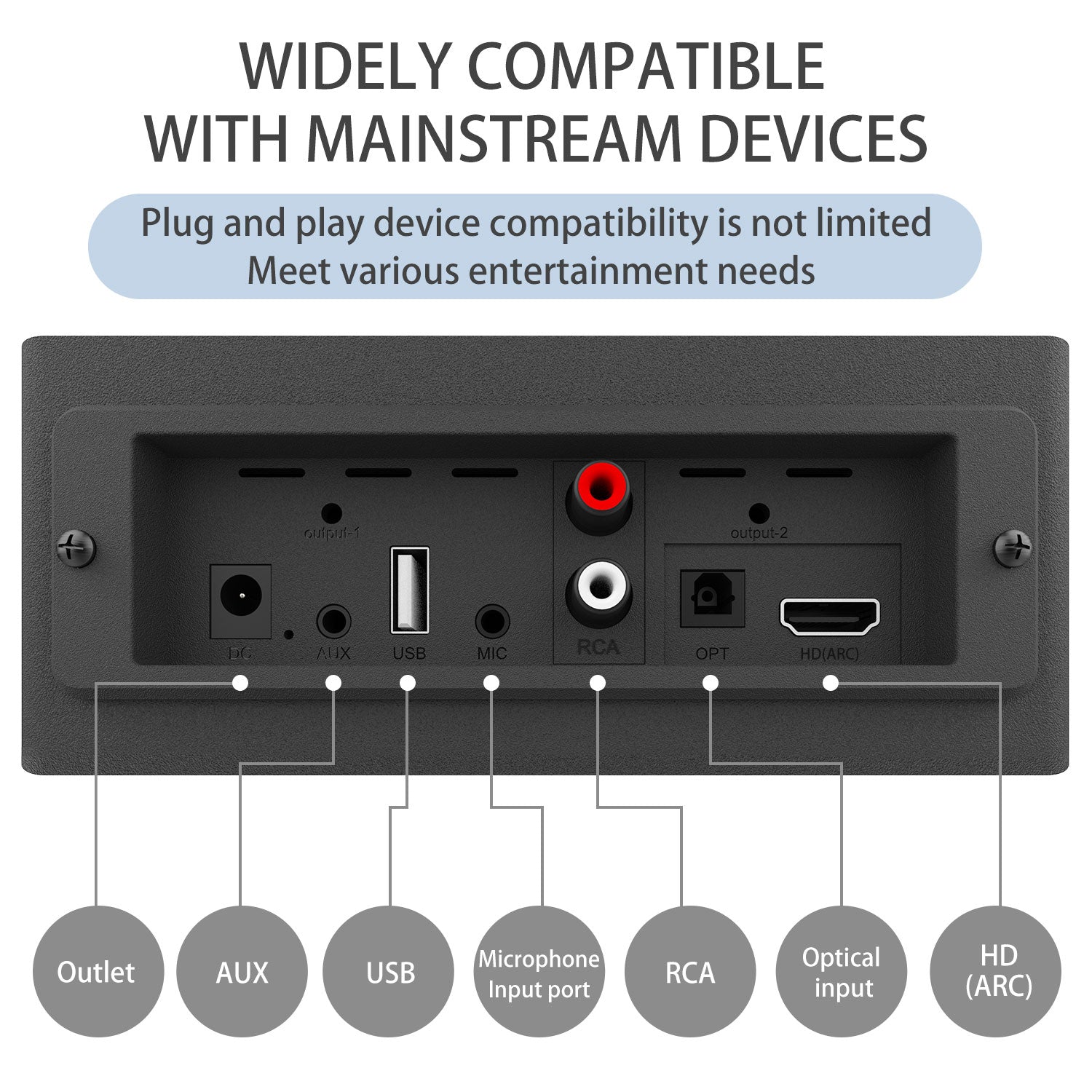 2.1 Channel Bluetooth Speaker System for Home Theater, Detachable Sound Tower with 4" Subwoofer, RGB Lights & Remote for TV, Gaming, Karaoke
