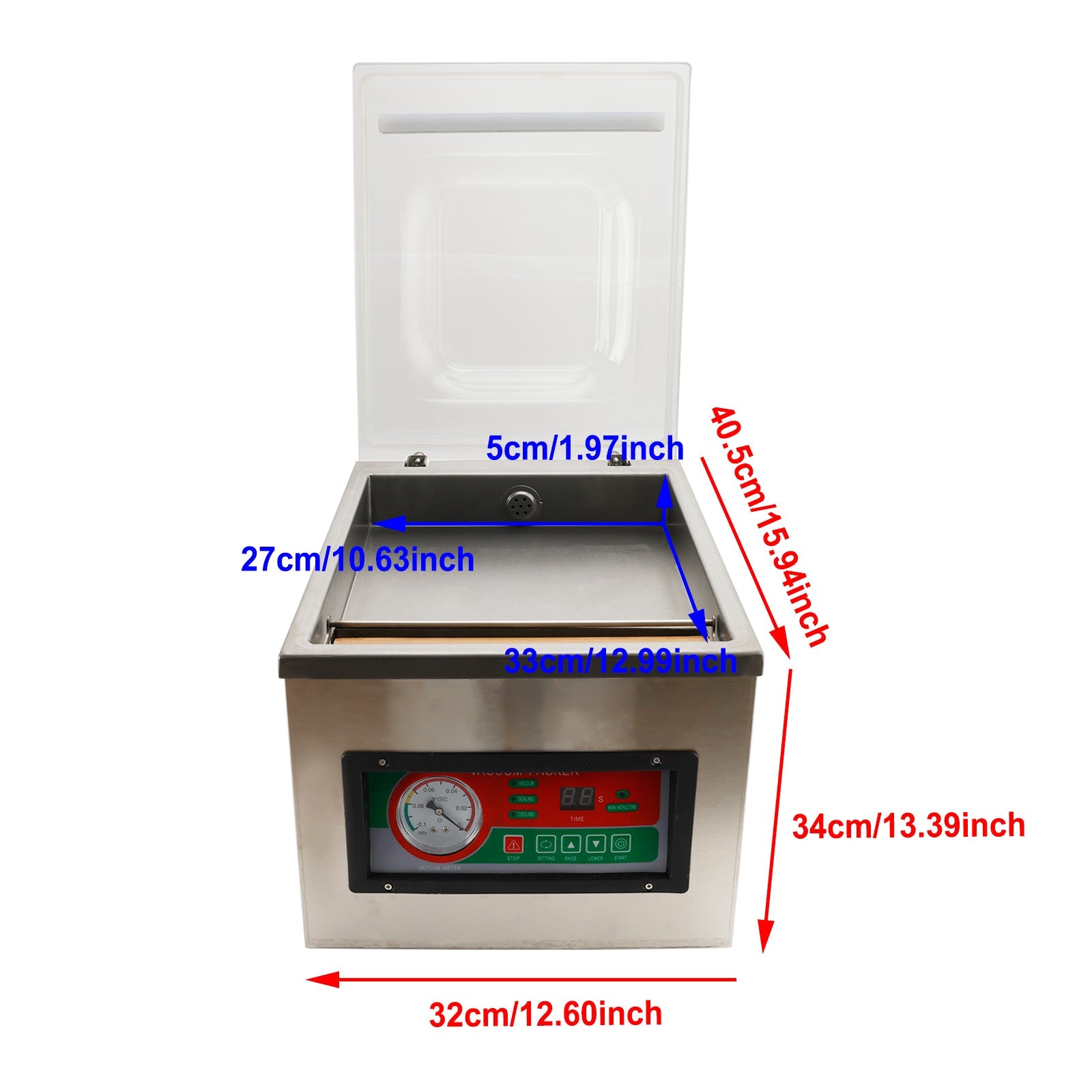 DZ-260C Commercial Vacuum Food Packaging Machine 120W Chamber Digital Sealer
