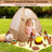 Kids Camping Set with Tent 34Pcs Camping Pretend Play Set with Light-Up Campfire