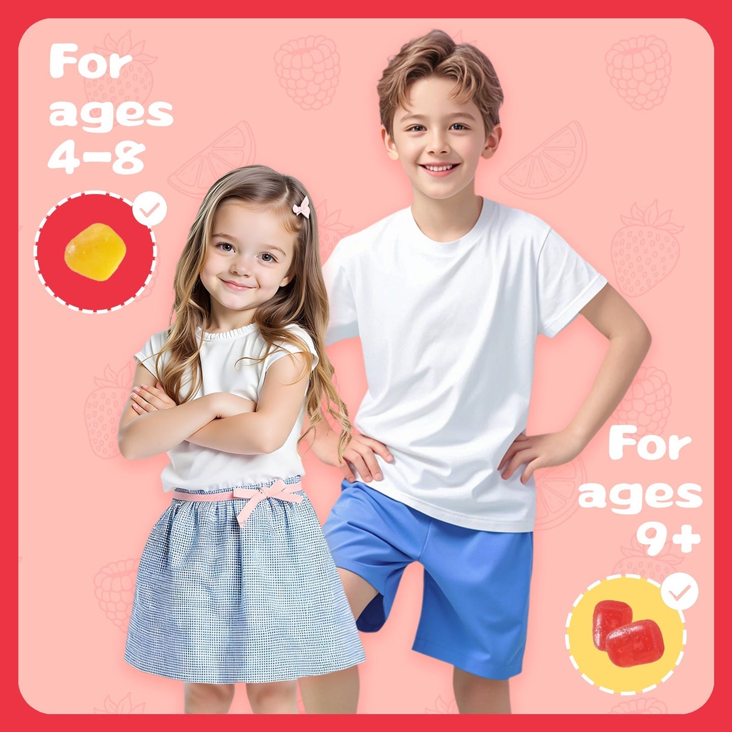 Topteng  Vitamin D3 K2 Gummies with Vitamin C Sugar-Free Omega-3