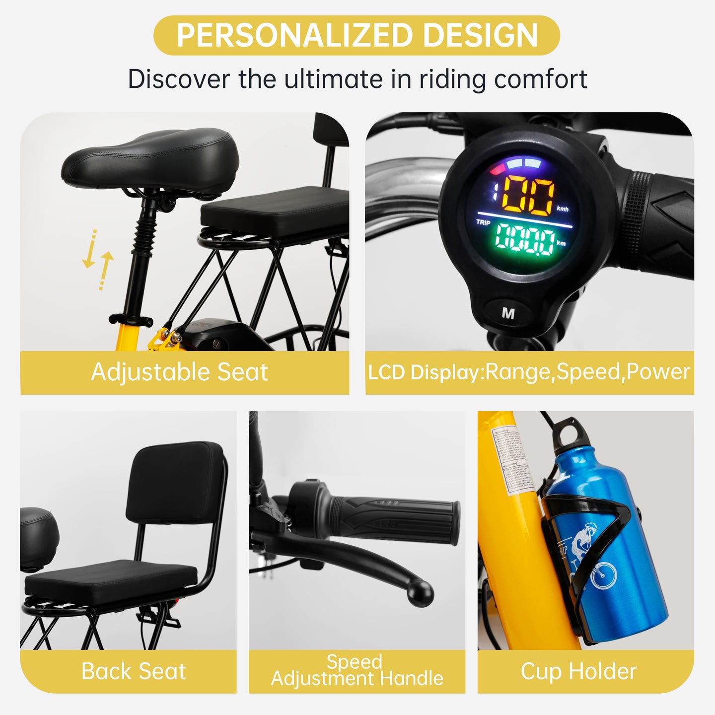 3 Wheel E-Trike Electric tricycle for Adult Folding Motorized 48V 350W