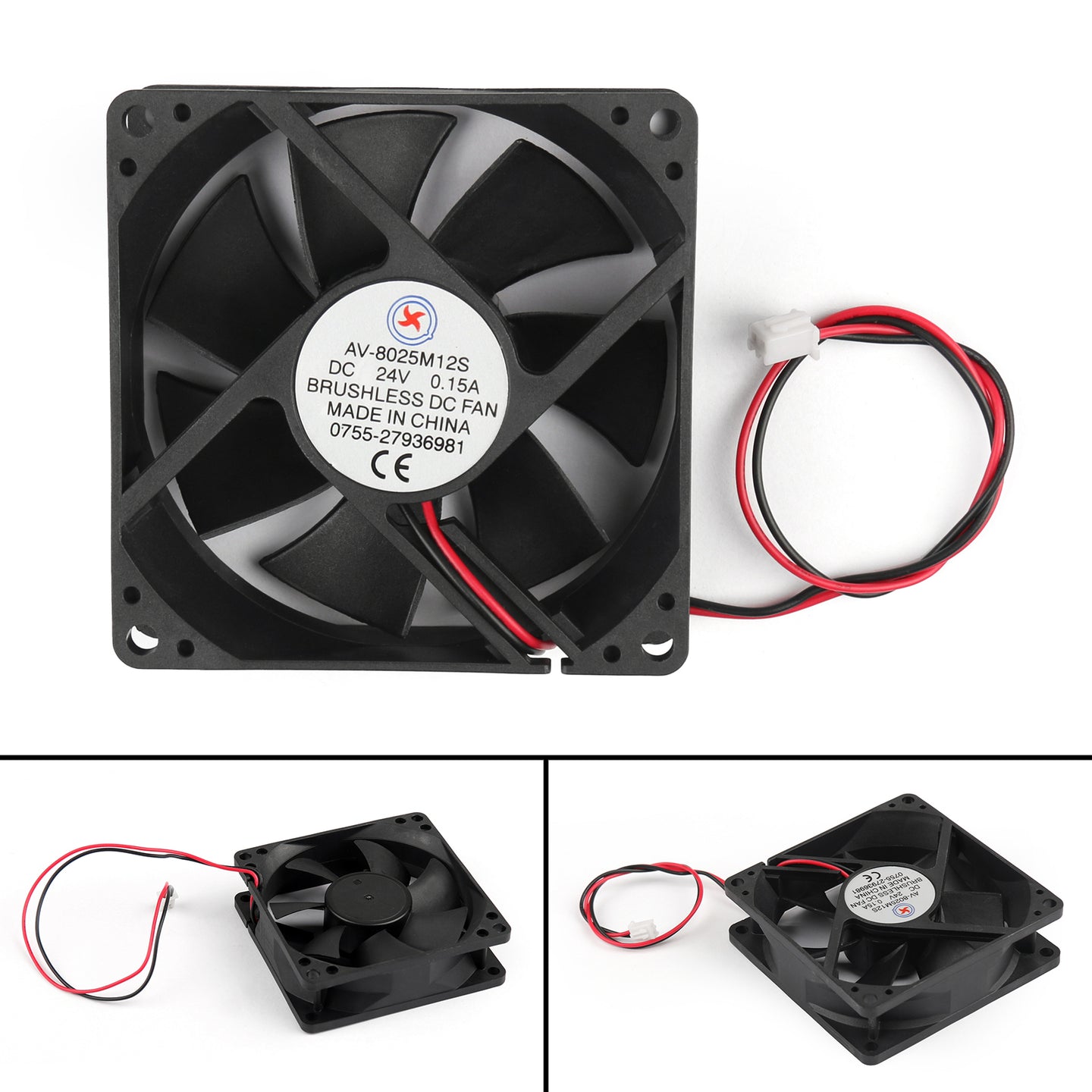 4Pcs DC Brushless Cooling PC Computer Fan 24V 8025s 80x80x25mm 0.15A 2 Pin Wire