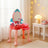 Toddler Makeup Table with Mirror and Chair Kids Vanity Set with Blowdryer for 3+