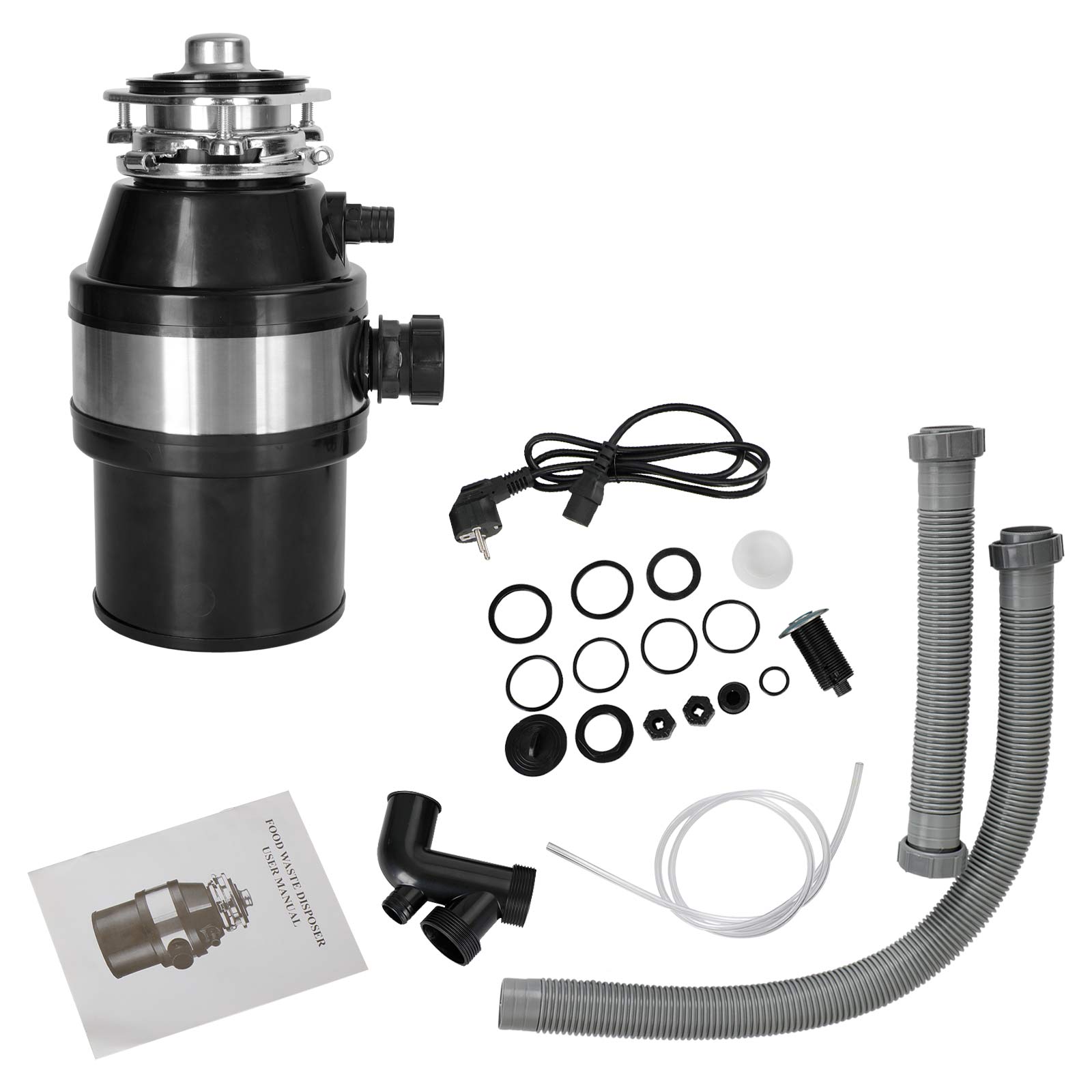 Garbage Disposal 3/4 HP 2800 RPM Under Sink Kitchen Food Waste Disposer w/ Plug