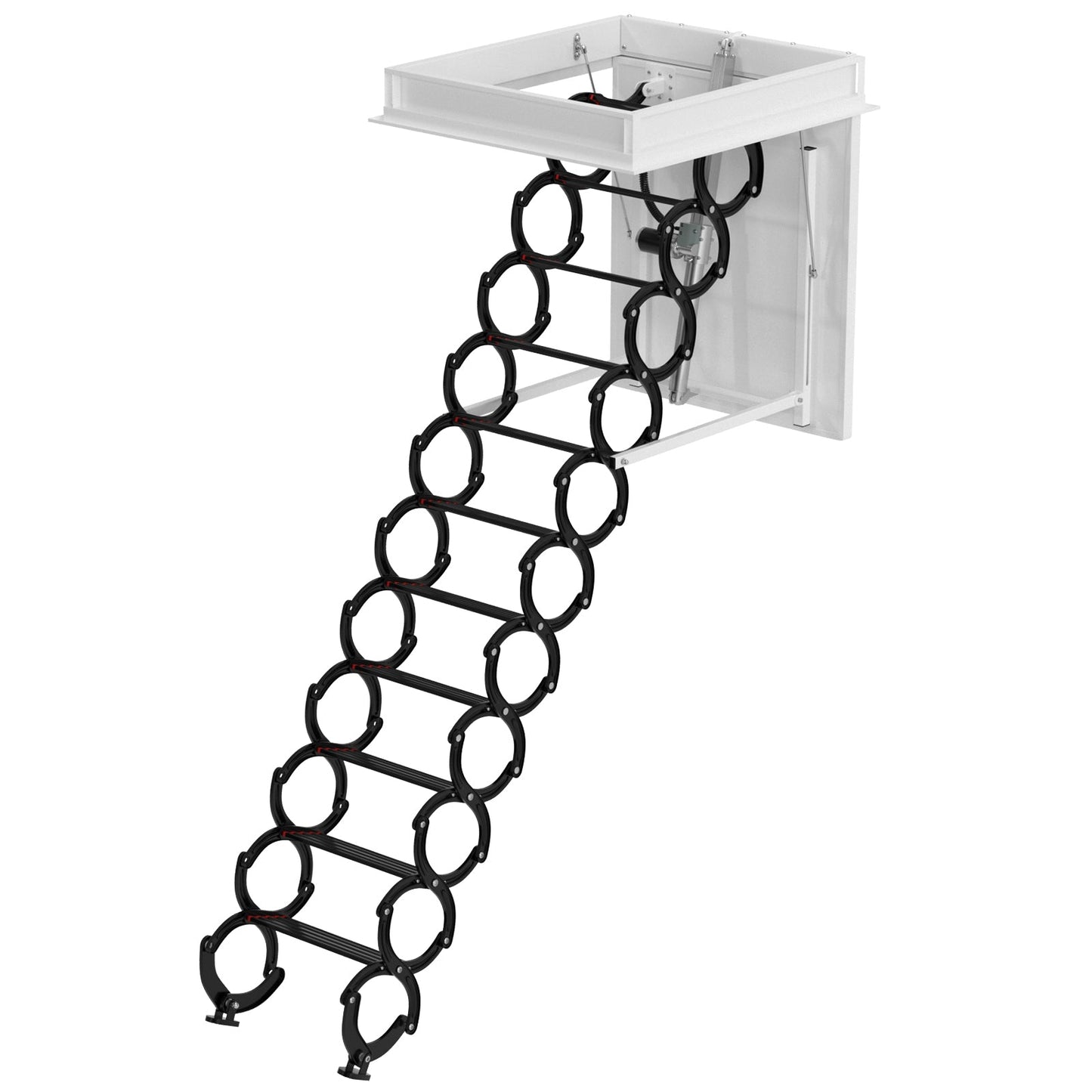 11 Steps 3m Electirc Attic Ladder Aluminum Folding With Remote Loft 31.5*35.4inch