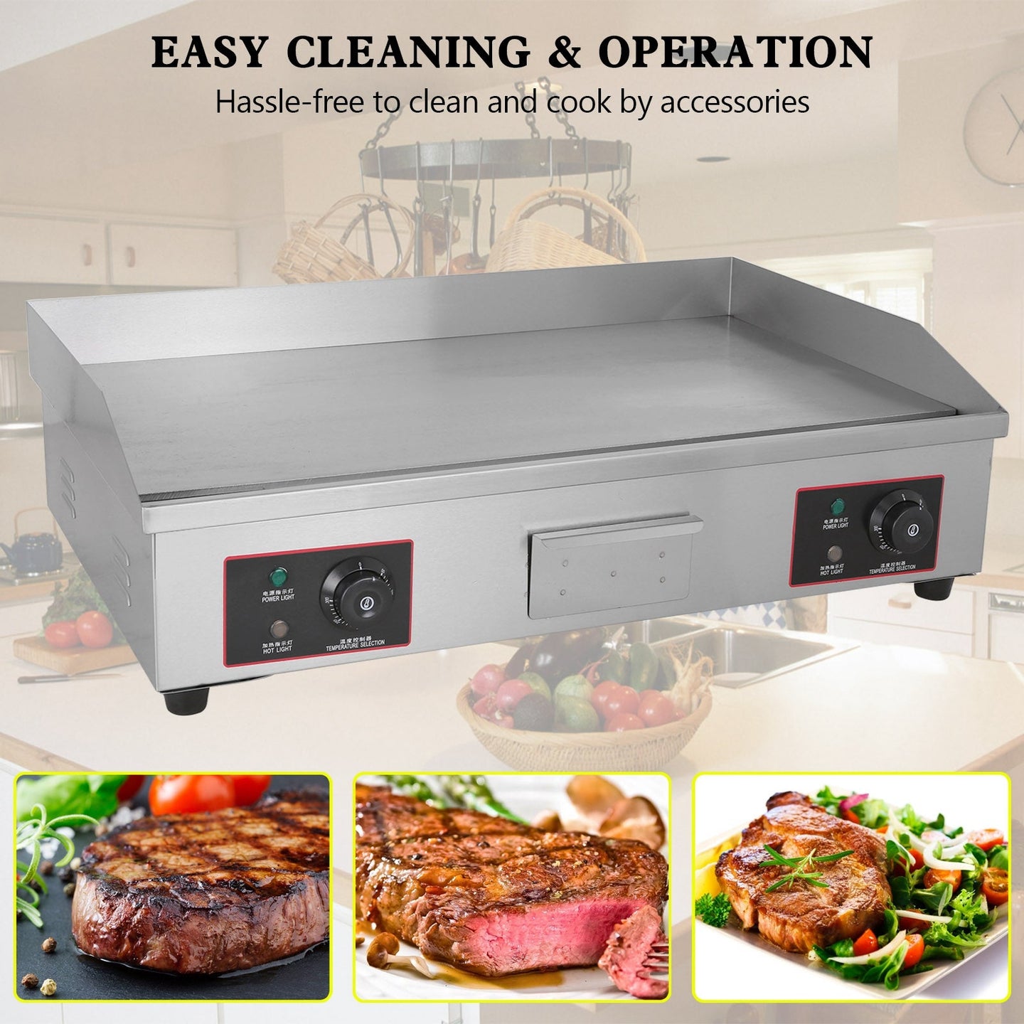 30inch Commercial Electric Griddle Countertop Griddle Grill Countertop Grill 4400W
