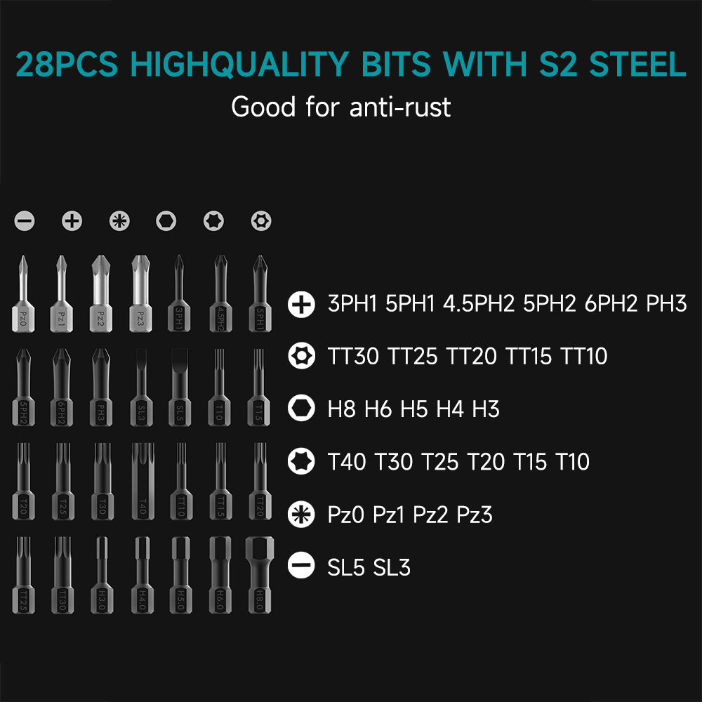 topteng Polycarbonate and Alloy Steel 41-Pieces Mini Ratchet and Screwdriver Set