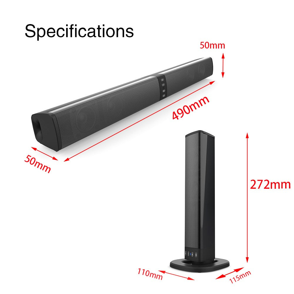 All-in-One Bluetooth Soundbar with Built-in Subwoofer for TV, Movies & Music