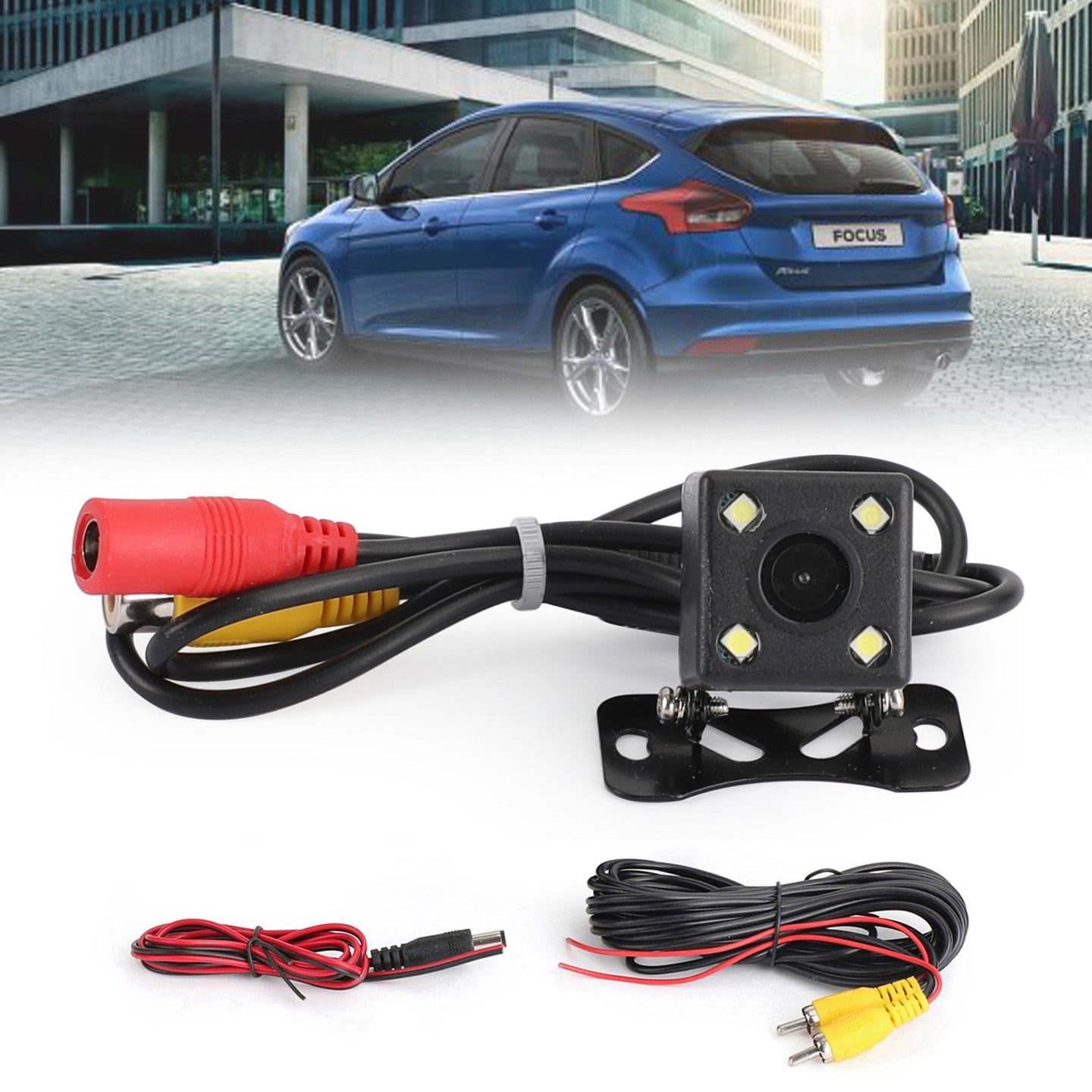 Universal 4 LED HD Reverse Backup CDD Camera Parking License Plate Camera