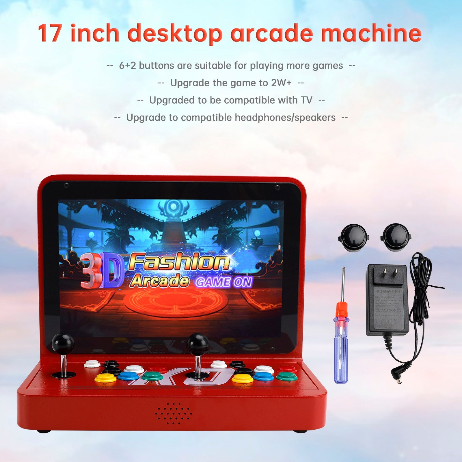 23000 Games in 1 Box Arcade Game Console 17-inch HD Screen Game Console 3D Games