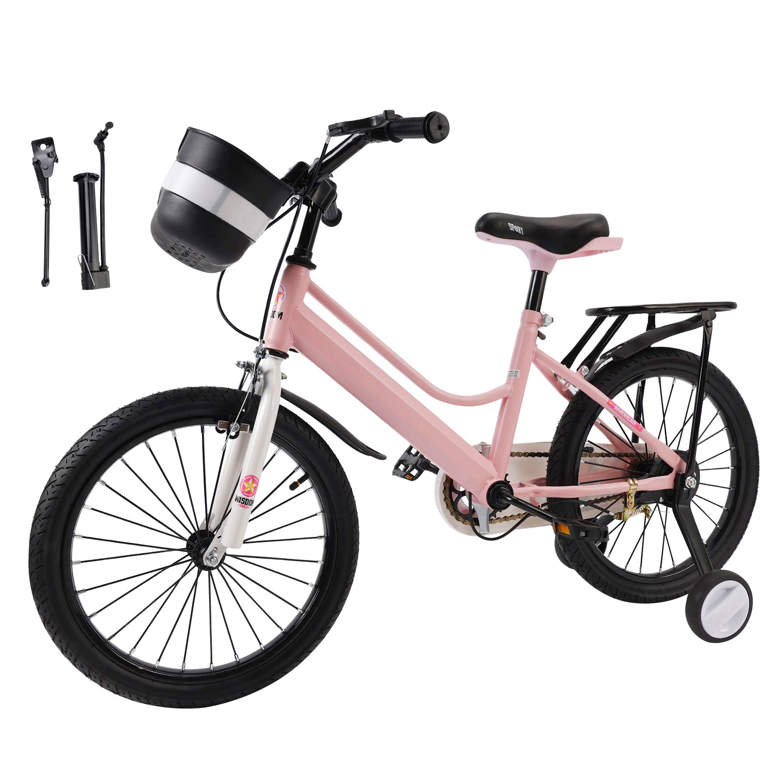 16" Kids Bike for Boys and Girls with auxiliary wheels & Rack Dark Blue