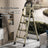 Ultra-Slim 4-Step Folding Ladder, Folds to 2.8", Lightweight Aluminum Step Stool with Safety Handle, 330lb Capacity