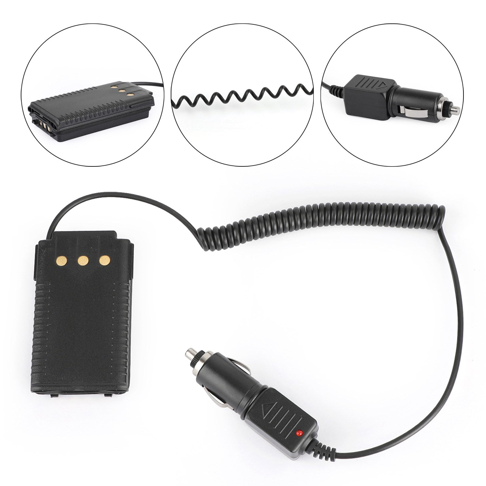 Battery Eliminator Car Charger 12V/24V Fit for Yaesu FT70D FT70DR
