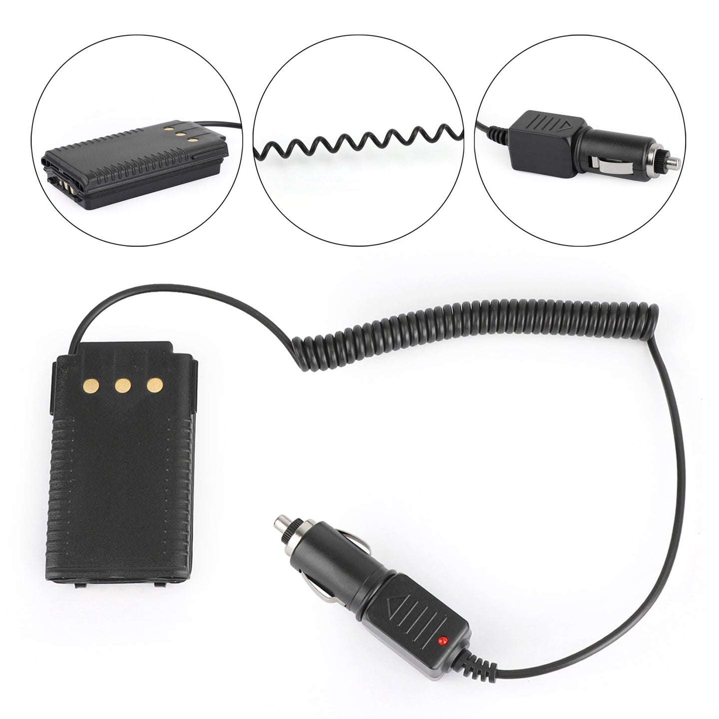 Battery Eliminator Car Charger 12V/24V Fit for Yaesu FT70D FT70DR