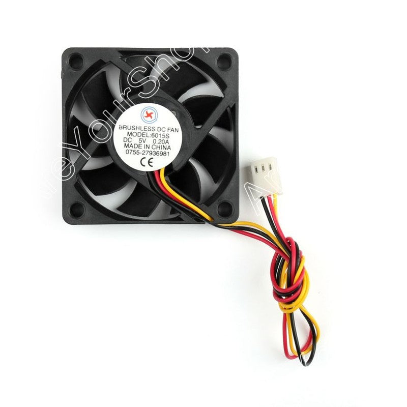 0.2A Fan Computer 5V DC CPU Cooling Brushless 3 Pin 60x60x15mm 6015s Fan