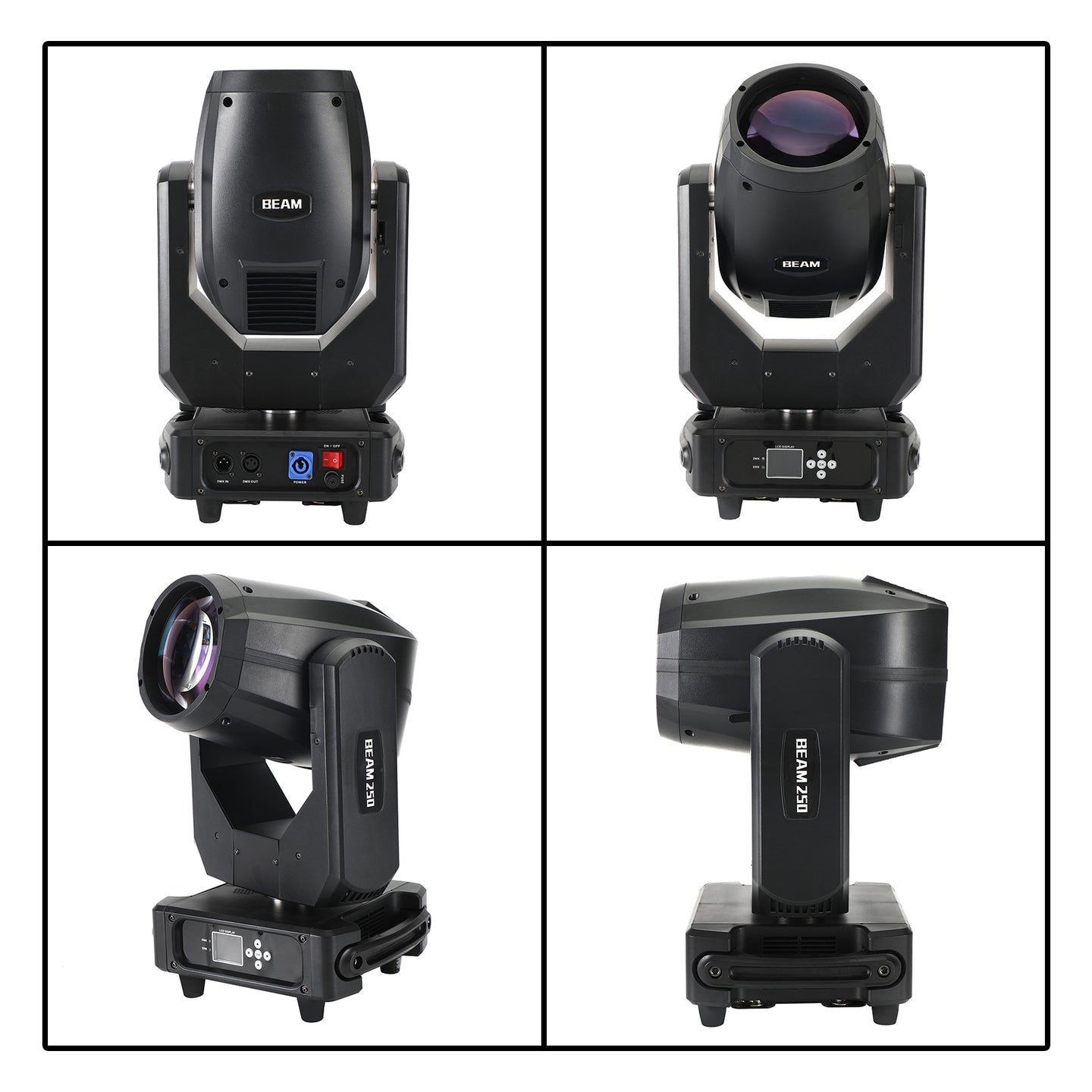 250W 8R Moving Head Stage Light – RGBW 3-in-1 Beam Spot Wash with Double Prism & Gobo for DJ Disco Party