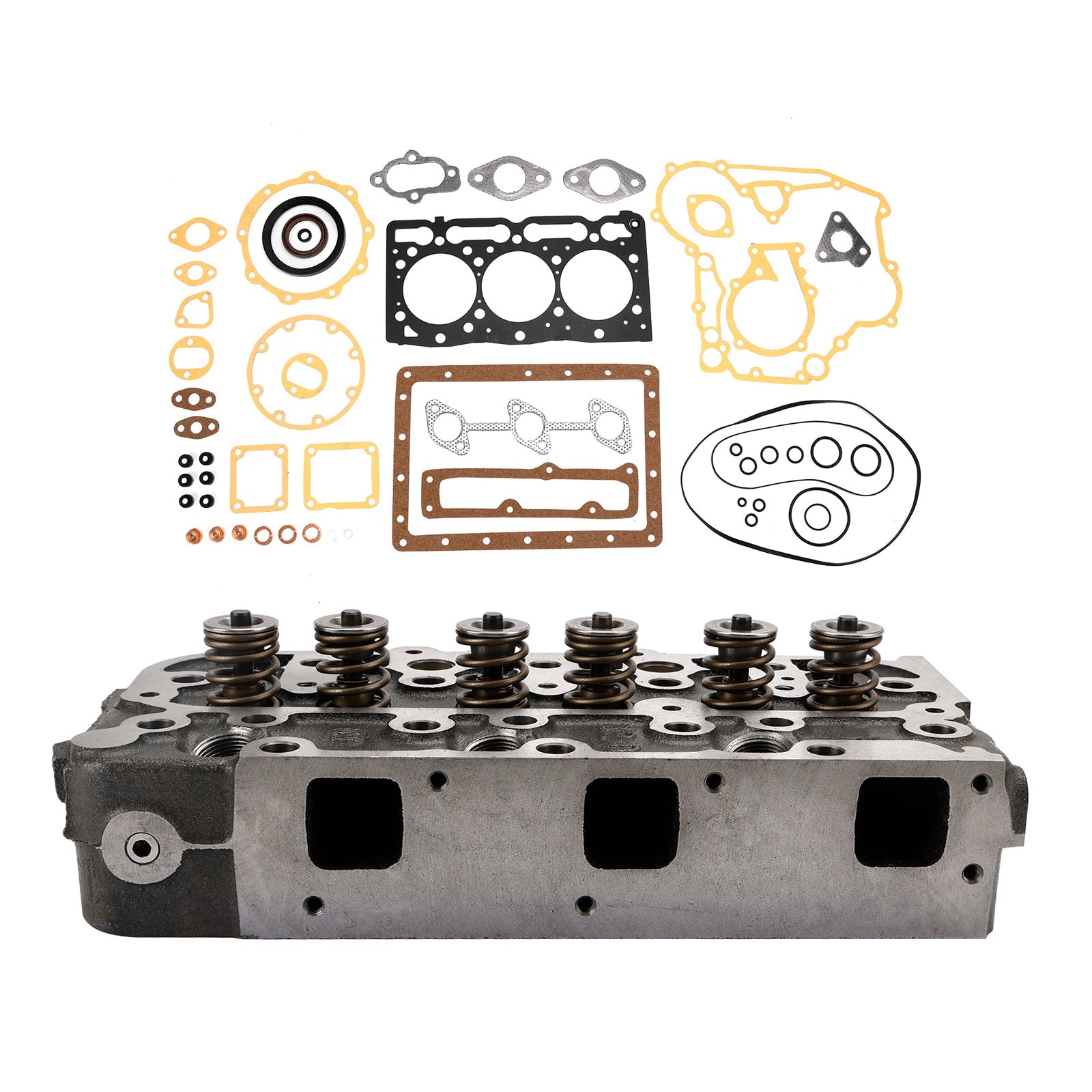 Complete Engine Cylinder Head Assembly with Valve Spring & Gasket Kit for Kubota D1305 RTV1100