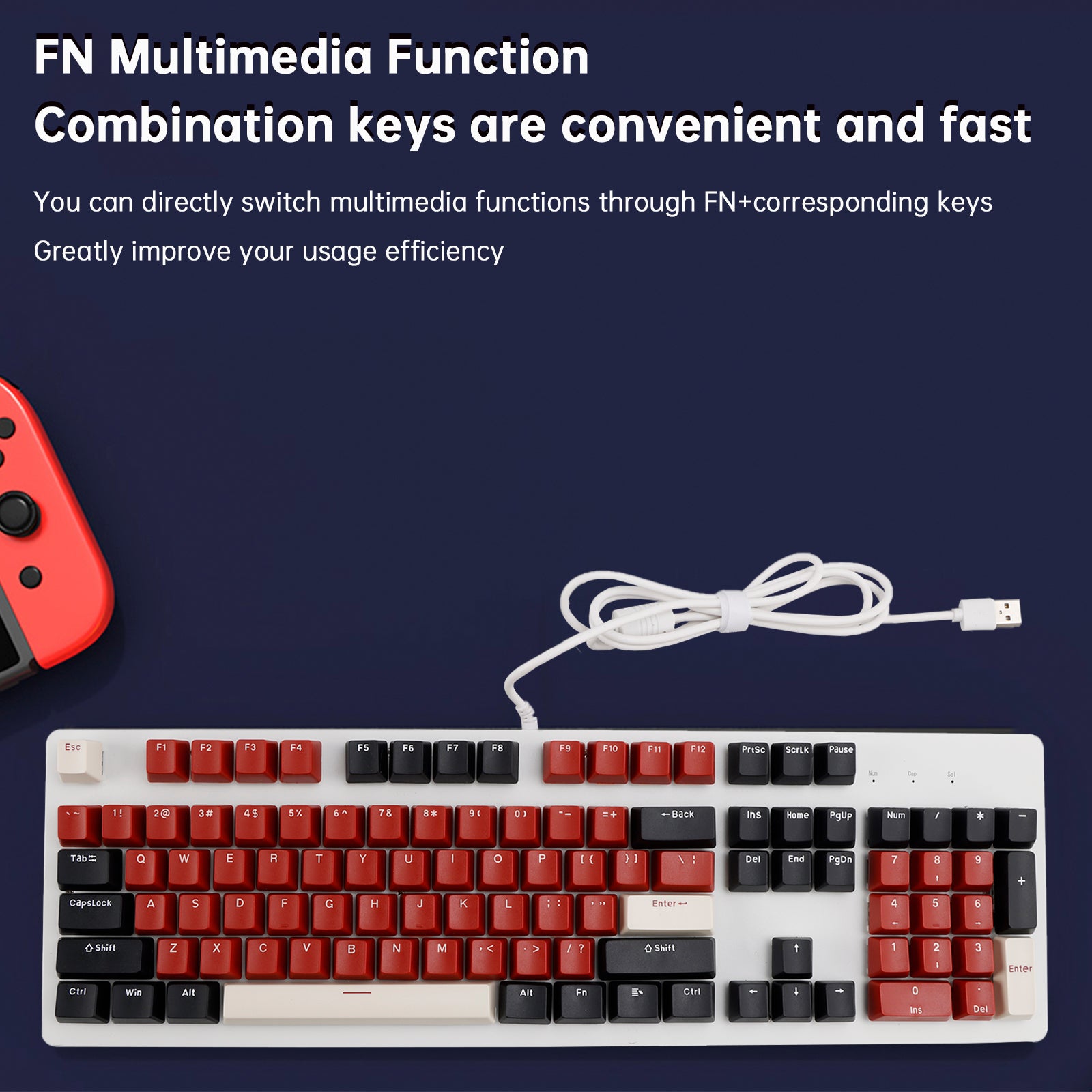 104-Key Wired Mechanical Linear Switch Gaming Keyboard Blue Switch Customizable