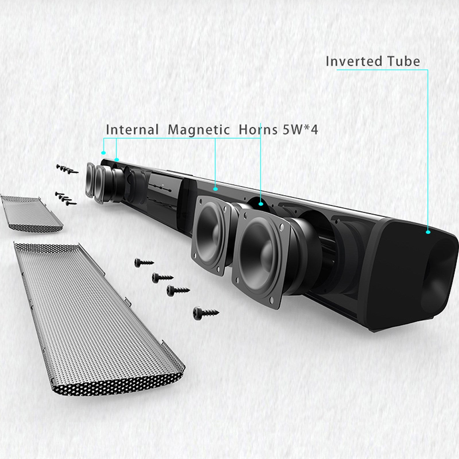 Portable Wireless Sound Bar System – 4 Speaker Subwoofer for TV Home Theater