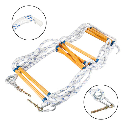 5M (16ft) Folding Fire Escape Ladder for 2-Story Windows, 660 lbs Capacity, Portable Emergency Rope Ladder