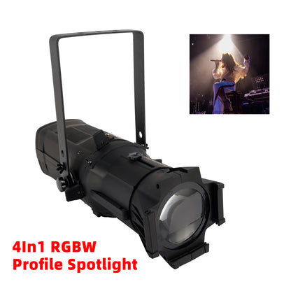 250W COB Profile Spotlight – 4-in-1 RGBW LED Stage Light for Event, Party & Disco Lighting