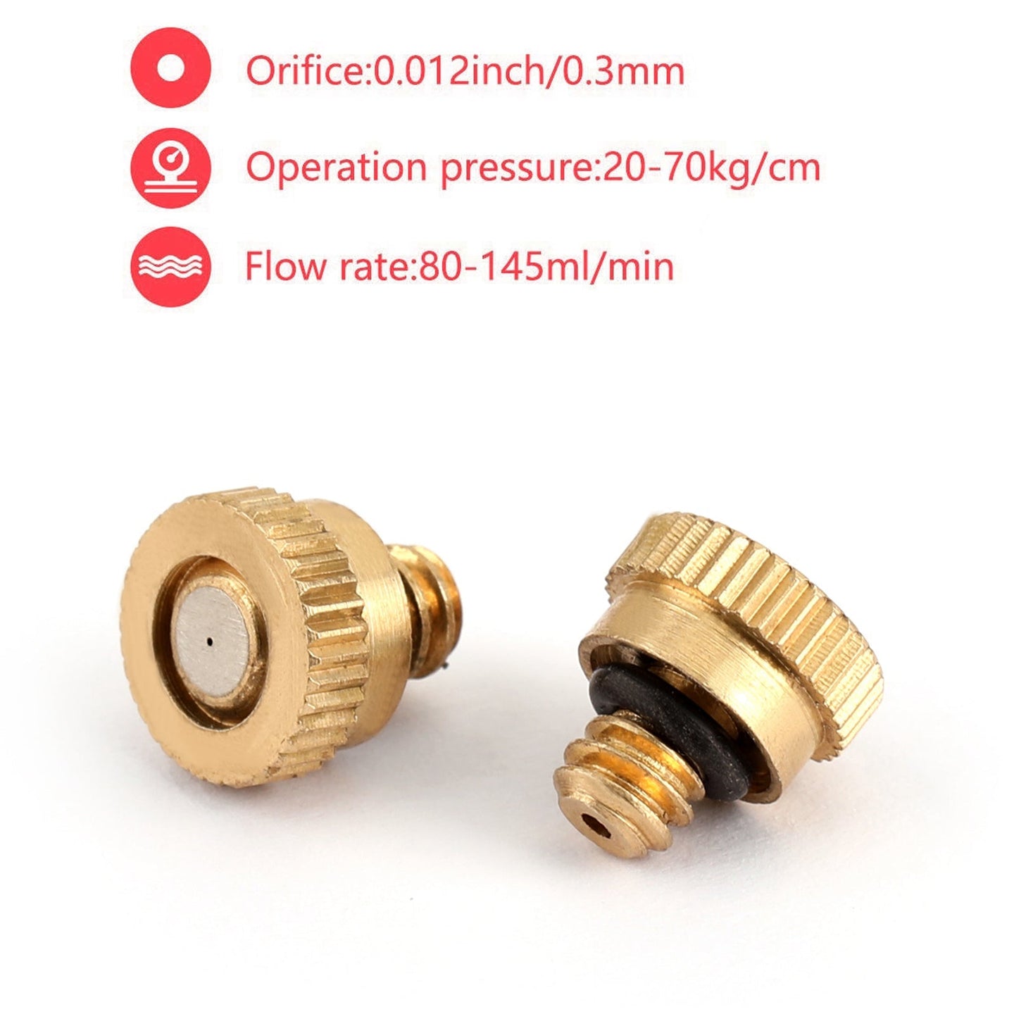 10X Brass Misting Nozzles Water Mister Sprinkle For Cooling System 0.012"
