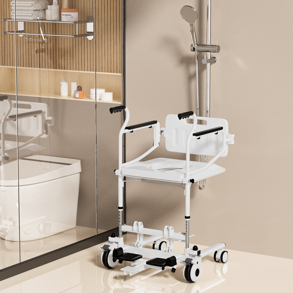 ??Transfer Wheelchair with Lift ¨C 250 lb Capacity, Removable Split Seat for Patient Mobility