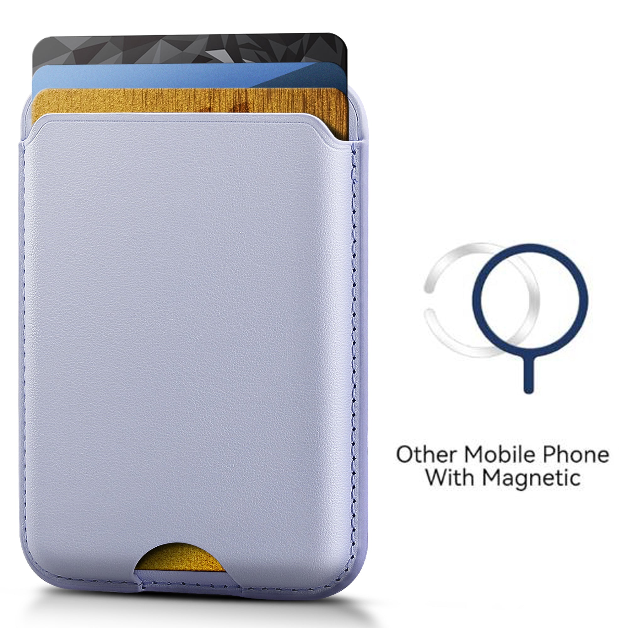 Magnetic Card Holder MagSafe Wallet 3 Card Holder RFID Protection iPhone Wallet Magnetic Strength Vegan Leather for iPhone 17/16/15/14/13/12 Series and Selected Samsung Devices