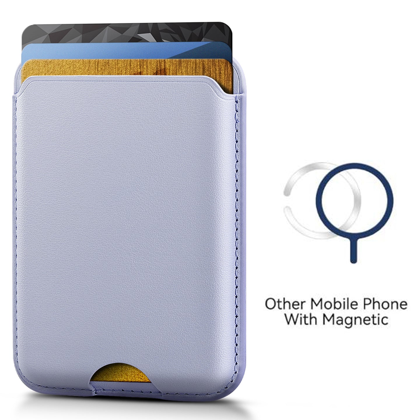 Magnetic Card Holder MagSafe Wallet 3 Card Holder RFID Protection iPhone Wallet Magnetic Strength Vegan Leather for iPhone 17/16/15/14/13/12 Series and Selected Samsung Devices