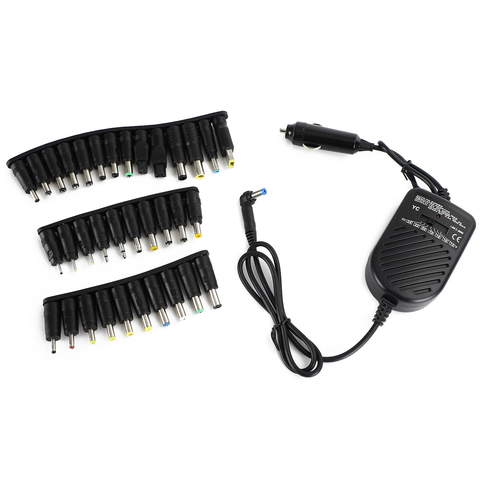 80W Car Laptop Notebook Charger Travel Adapter Universal 34 Tips Power Supply