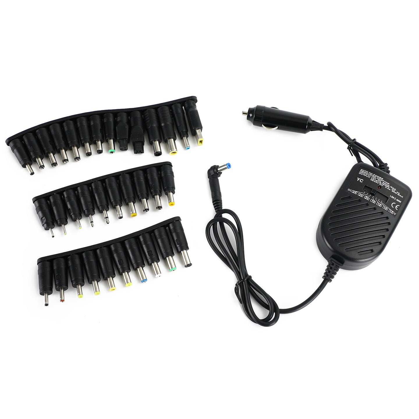 80W Car Laptop Notebook Charger Travel Adapter Universal 34 Tips Power Supply
