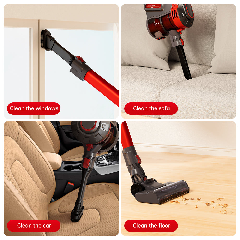 25Kpa Cordless Stick Vacuum Cleaner, 40-Min Runtime Lightweight Vac for Pet Hair, Hardwood Floors & Carpet
