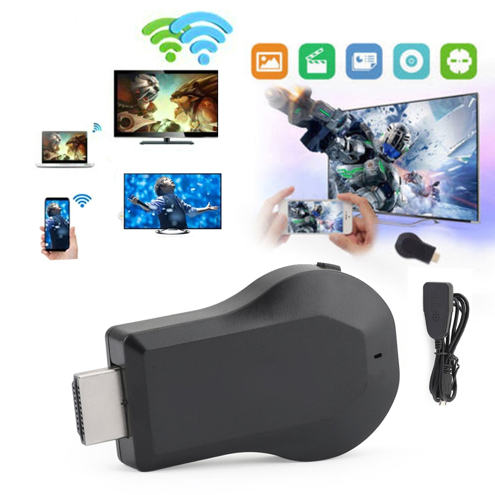 M100 True 4K TV Stick – WiFi Wireless HDMI Dongle for Streaming & Media Playback