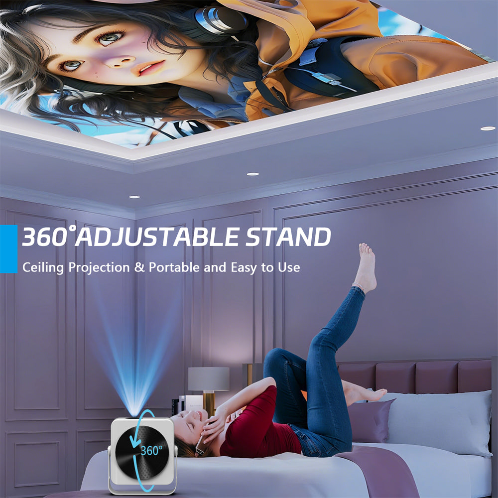 Smart WiFi & Bluetooth Mini Projector with PTZ, 4K Support | Ultra HD Home Theater