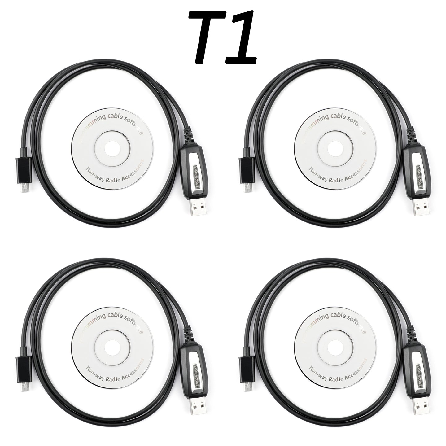 4PCS USB Programming Cable For BAOFENG BF-T1 Mini Walkie Talkie Mobile Radio