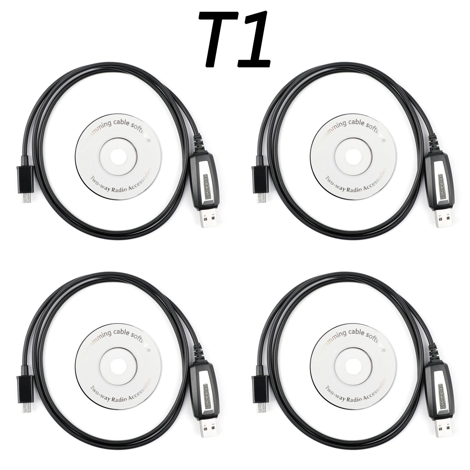 4PCS USB Programming Cable For BAOFENG BF-T1 Mini Walkie Talkie Mobile Radio