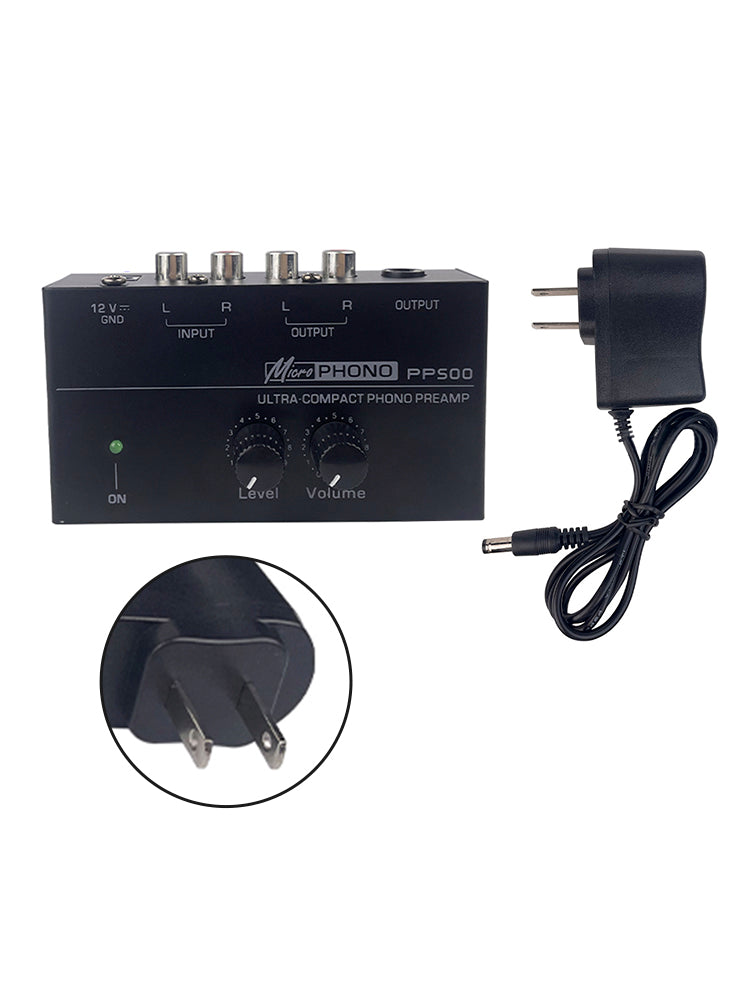 PP500 Phono Preamp Preamplifier 12V Level Volume Control for LP Vinyl Turntable