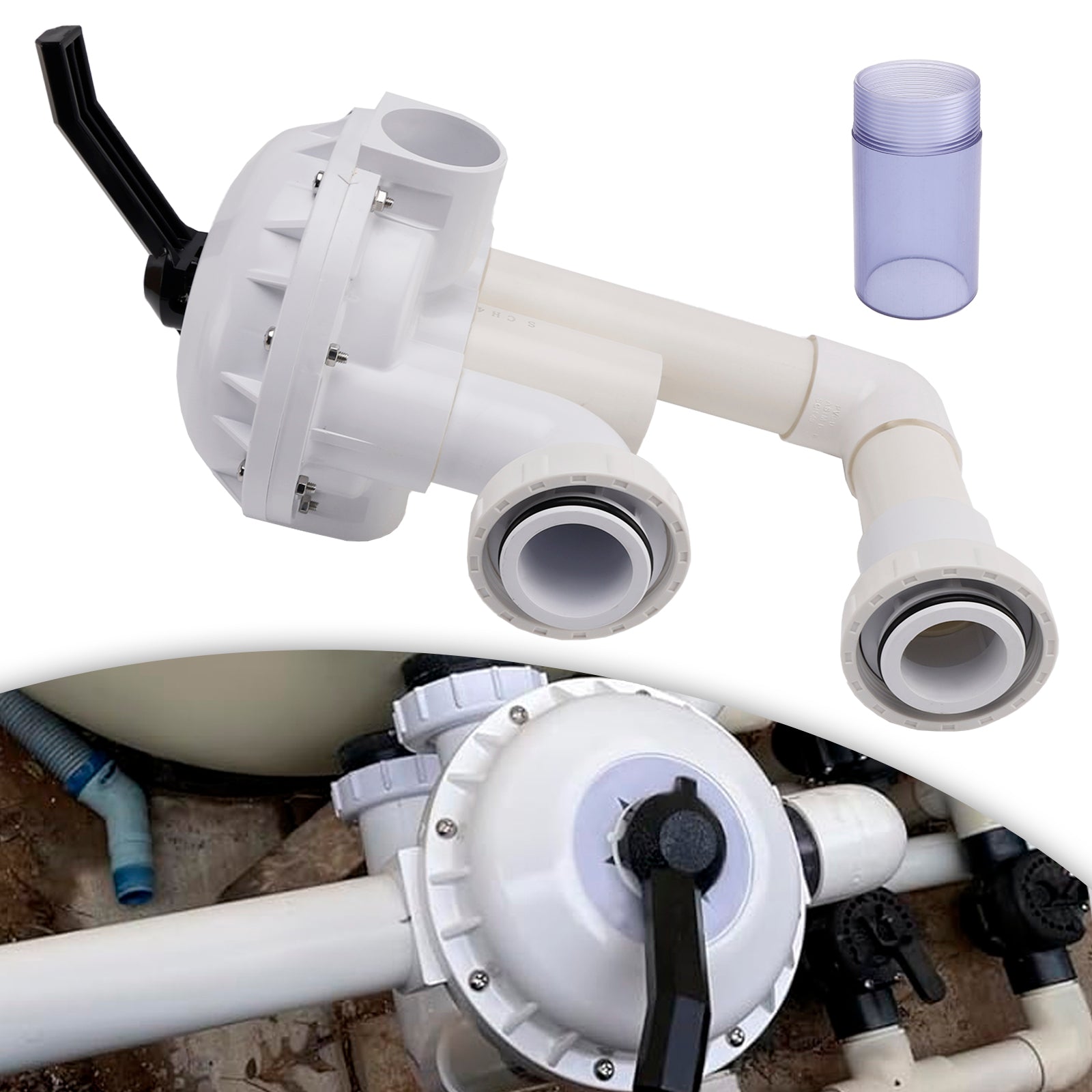 261050 Hi-Flow D.E. Filter 2in Slip Port Multiport Valve  for Pentair Pac Fab