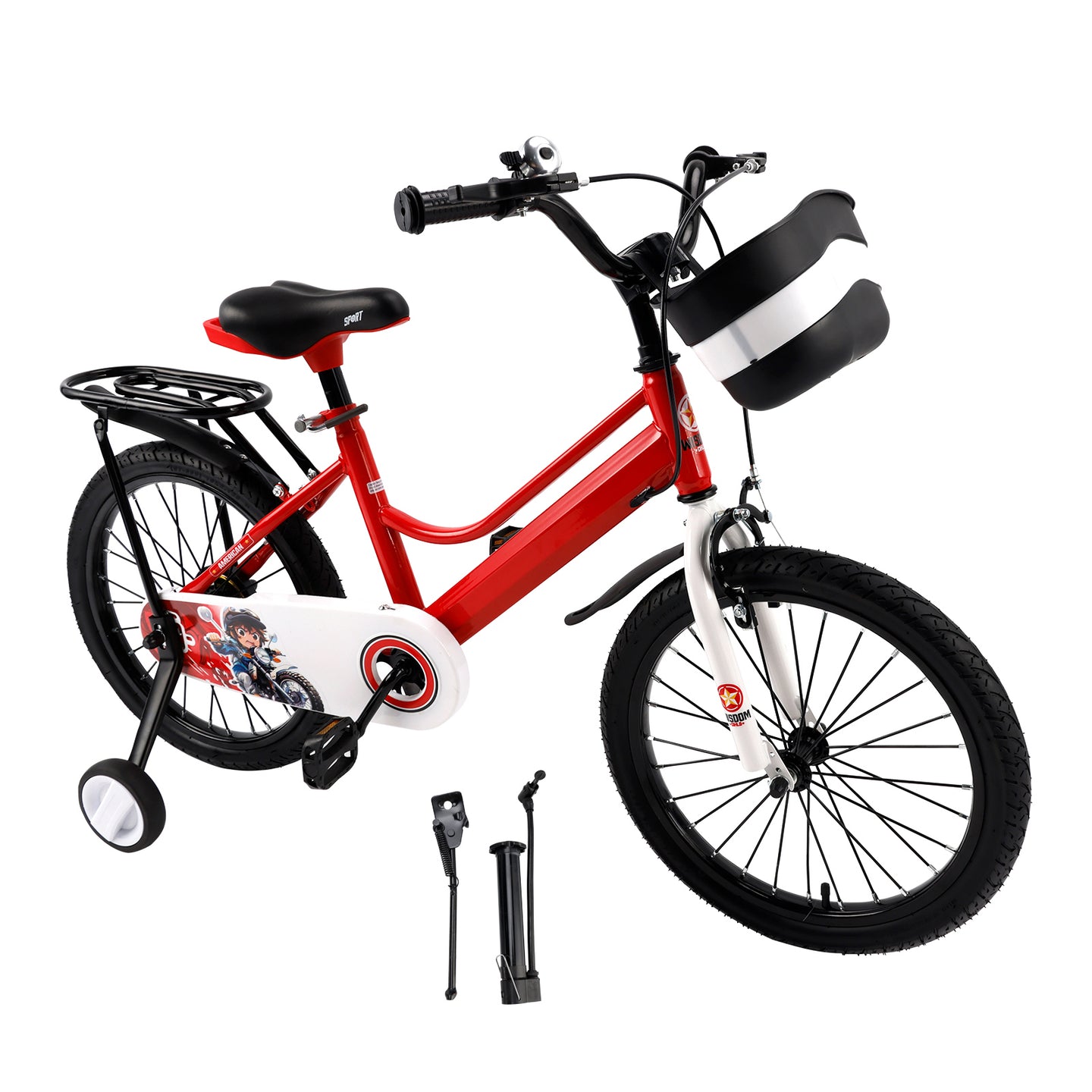 16" Kids Bike for Boys and Girls with auxiliary wheels & Rack Dark Blue