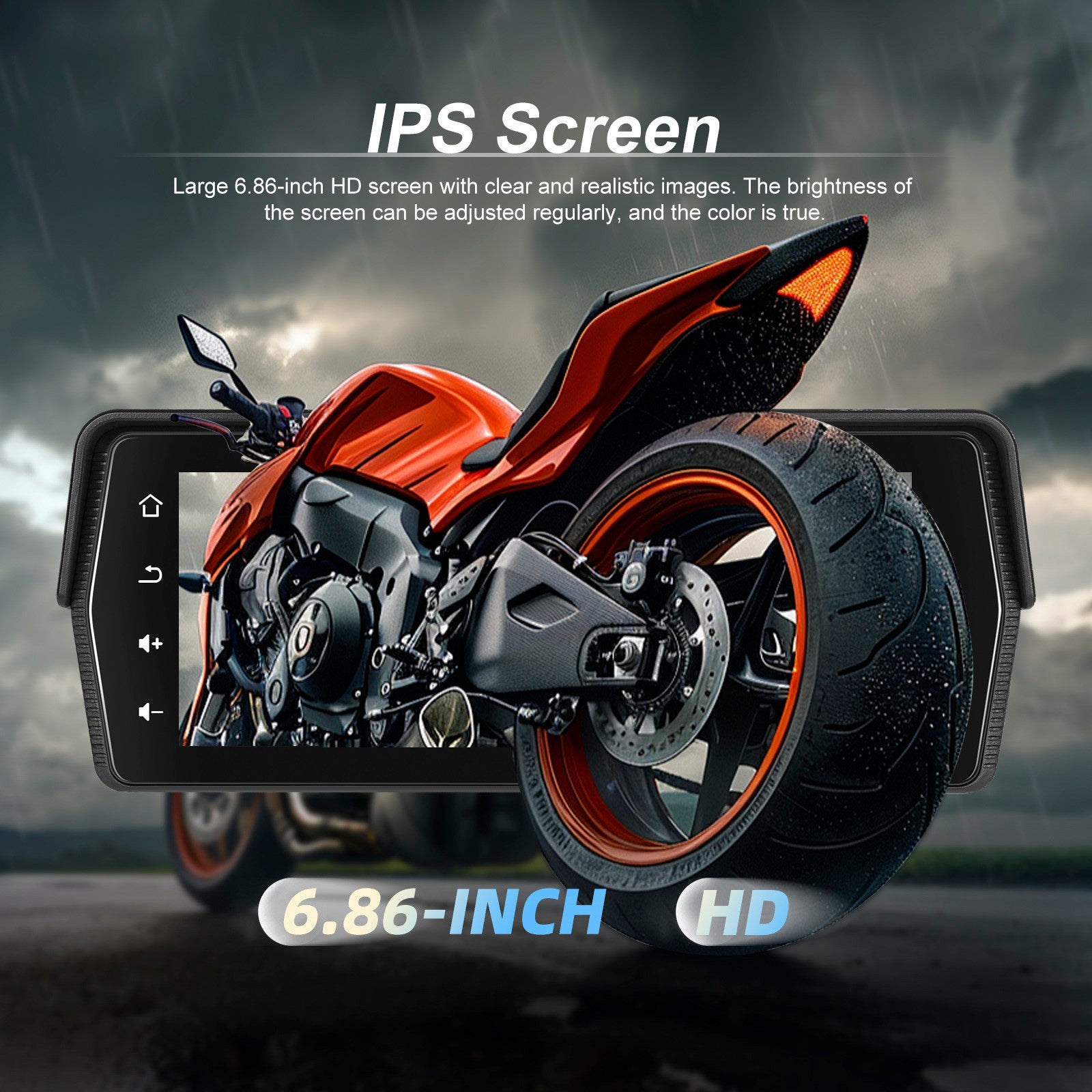 6.86-inch PND Supports Dual Recording Wireless CarPlay Android for Motorcycles